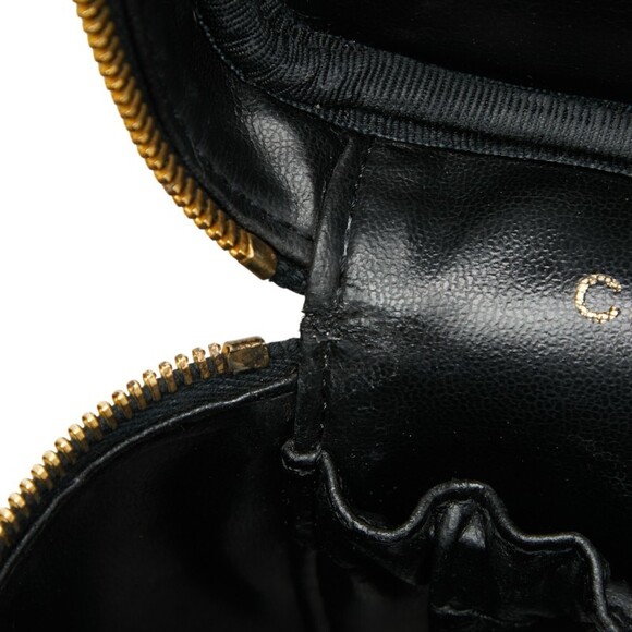 CHANEL Black Caviar Leather Logo Vanity Bag - Picture 8 of 12